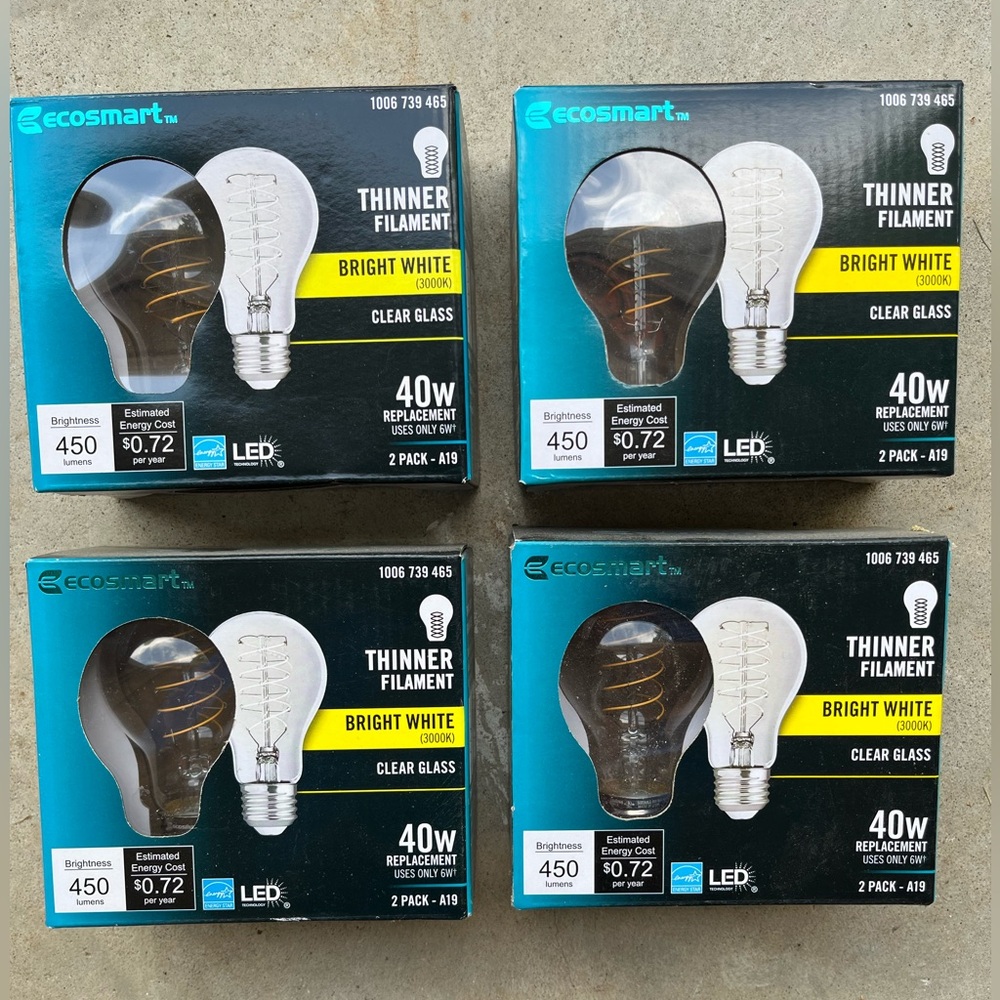 Ecosmart LED Bright White 40 Watts Bulbs (8 total)